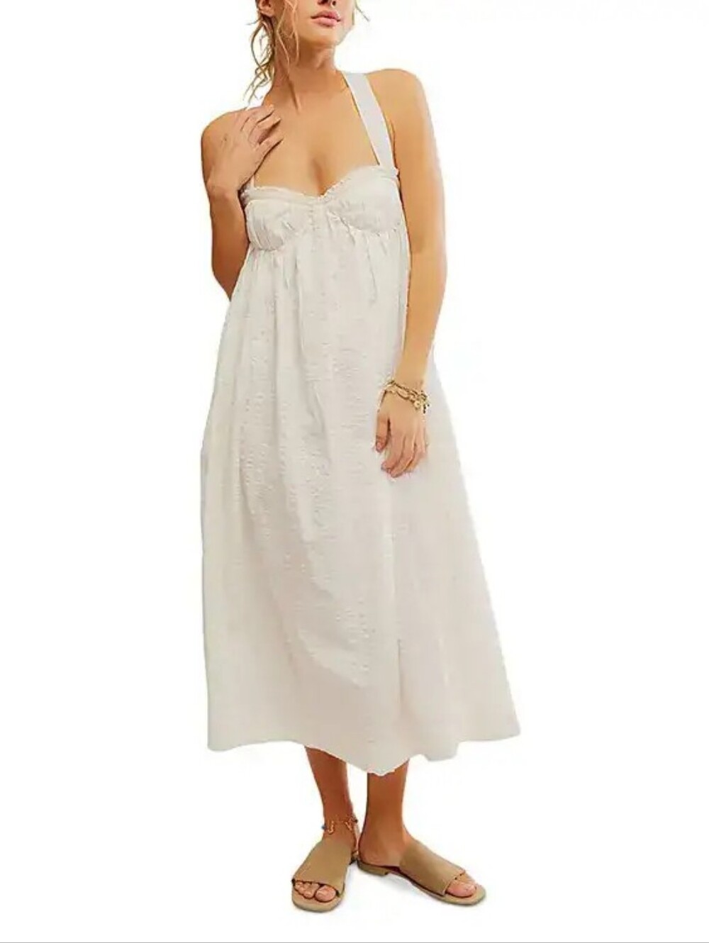 Free-est Poppi Midi Dress, Coconut Milk, Size Small